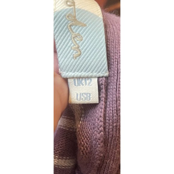 Boden Women's Cardigan US Size 8 Purple Striped Pockets - Picture 8 of 8